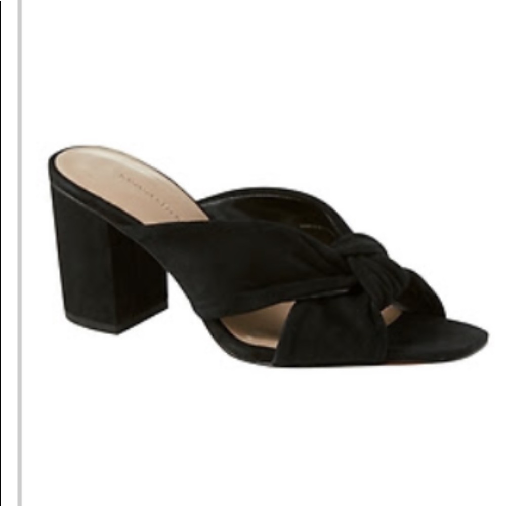 ✅ Banana Republic Peep Toe Heels Shoes Black 7.5